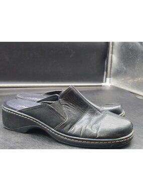 Cobbie Cuddlers Shoes Womens 9.5 W Black Leather Clog Slip On Comfort Damaged